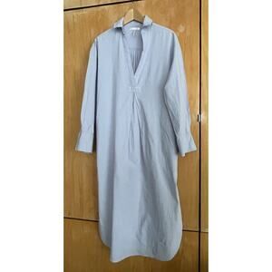 STITCHDROP 100% Cotton Blue Collared Shirt Dress Tunic Coverup Size Small